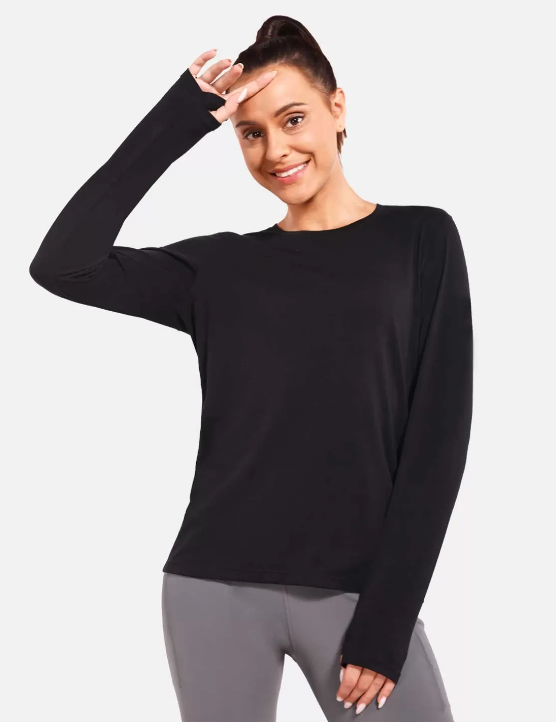 Clearance Evergreen Crew Neck Shirt Women Long-Sleeved