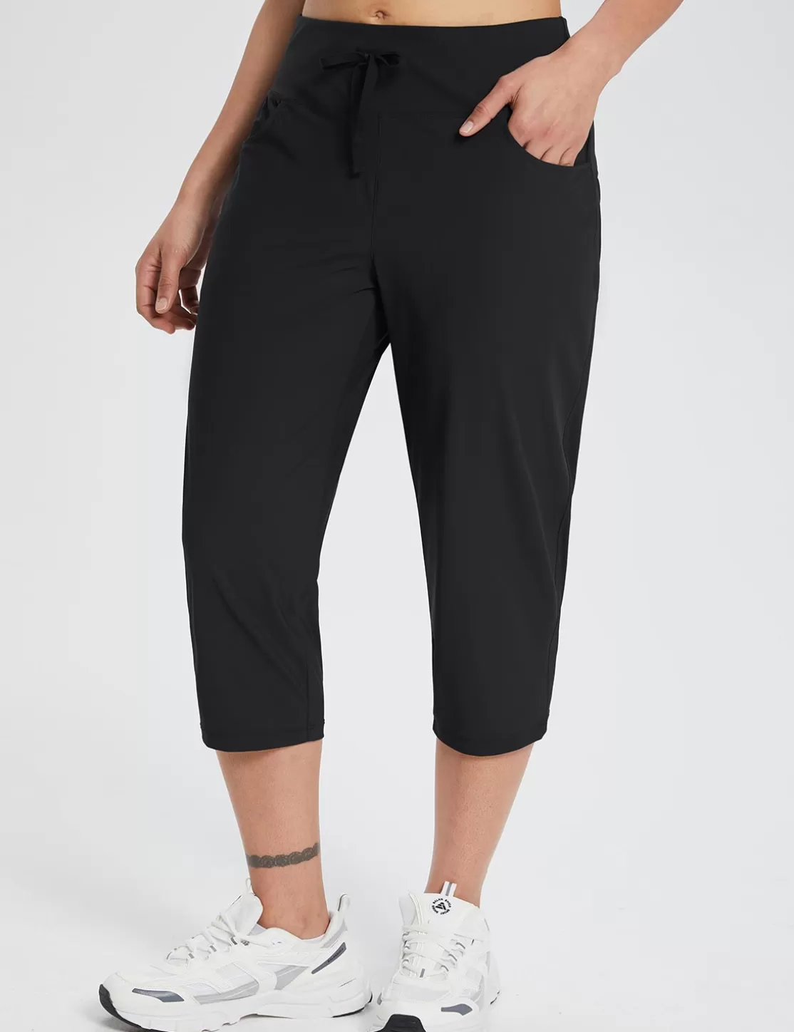 New Flyleaf Drawstring Capri (Plus Size) Women Capris