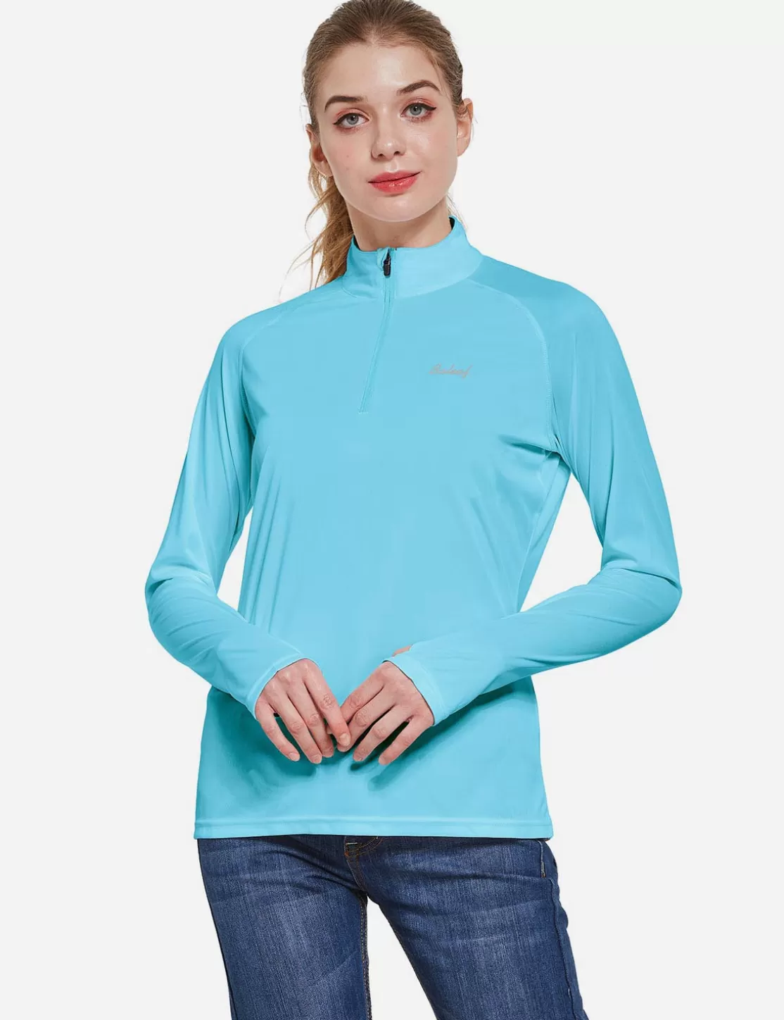 Clearance Upf50+ Quarter Zip Pullover Women Upf50+