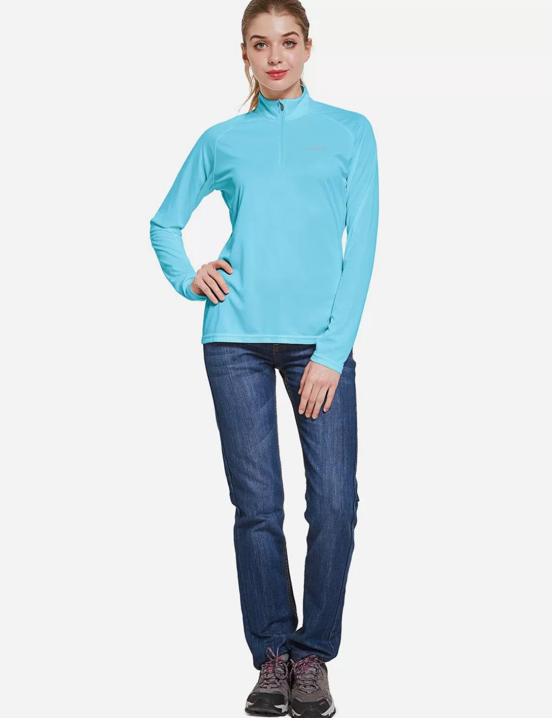 Clearance Upf50+ Quarter Zip Pullover Women Upf50+